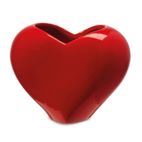 HEART VASE 20.514.5H 17.5 - RED SHINE